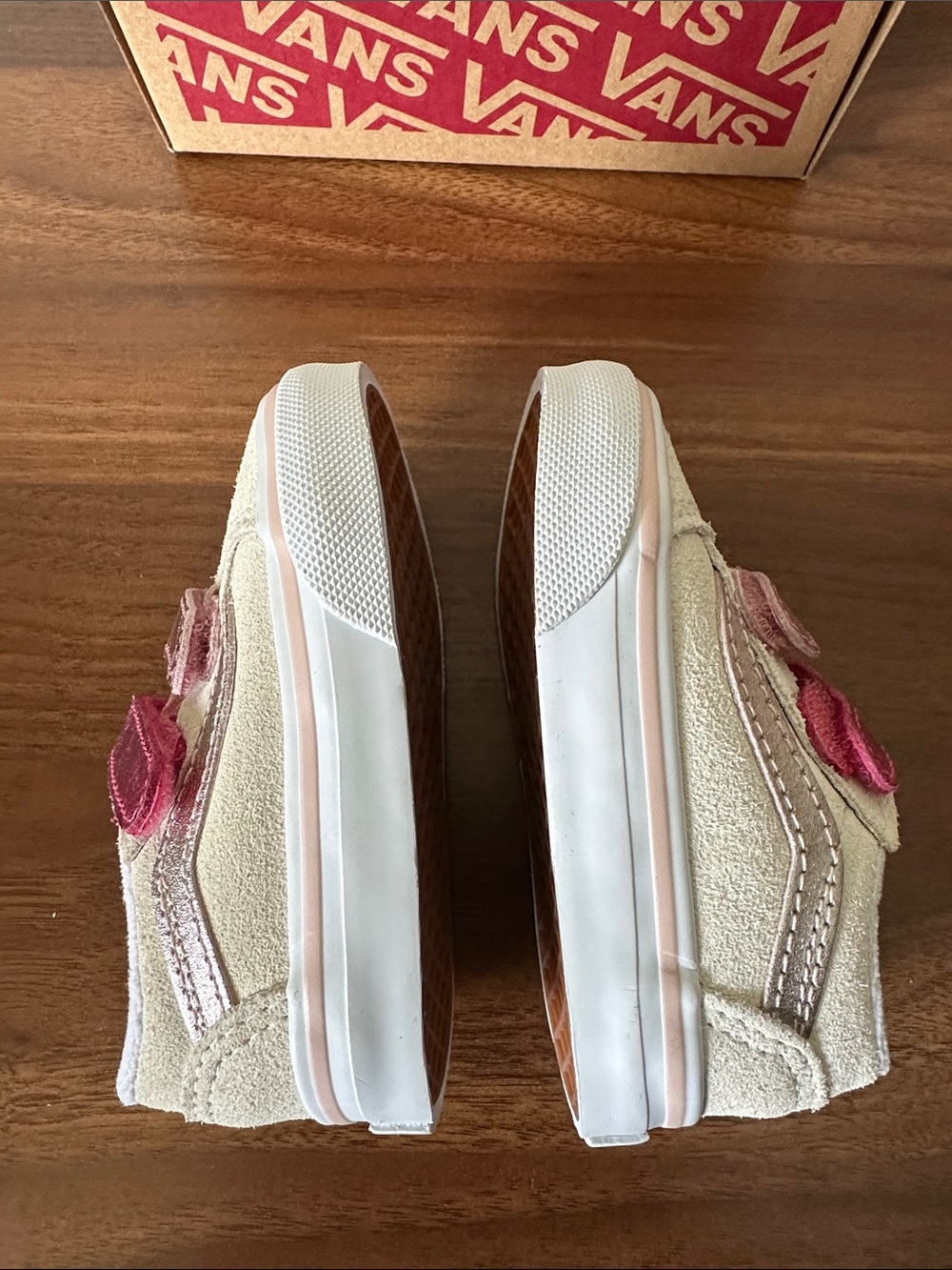 NWT Vans Old Skool Toddler Sneakers Metallic Pop Marshmallow, Size Toddler 4 - Picture 5 of 6
